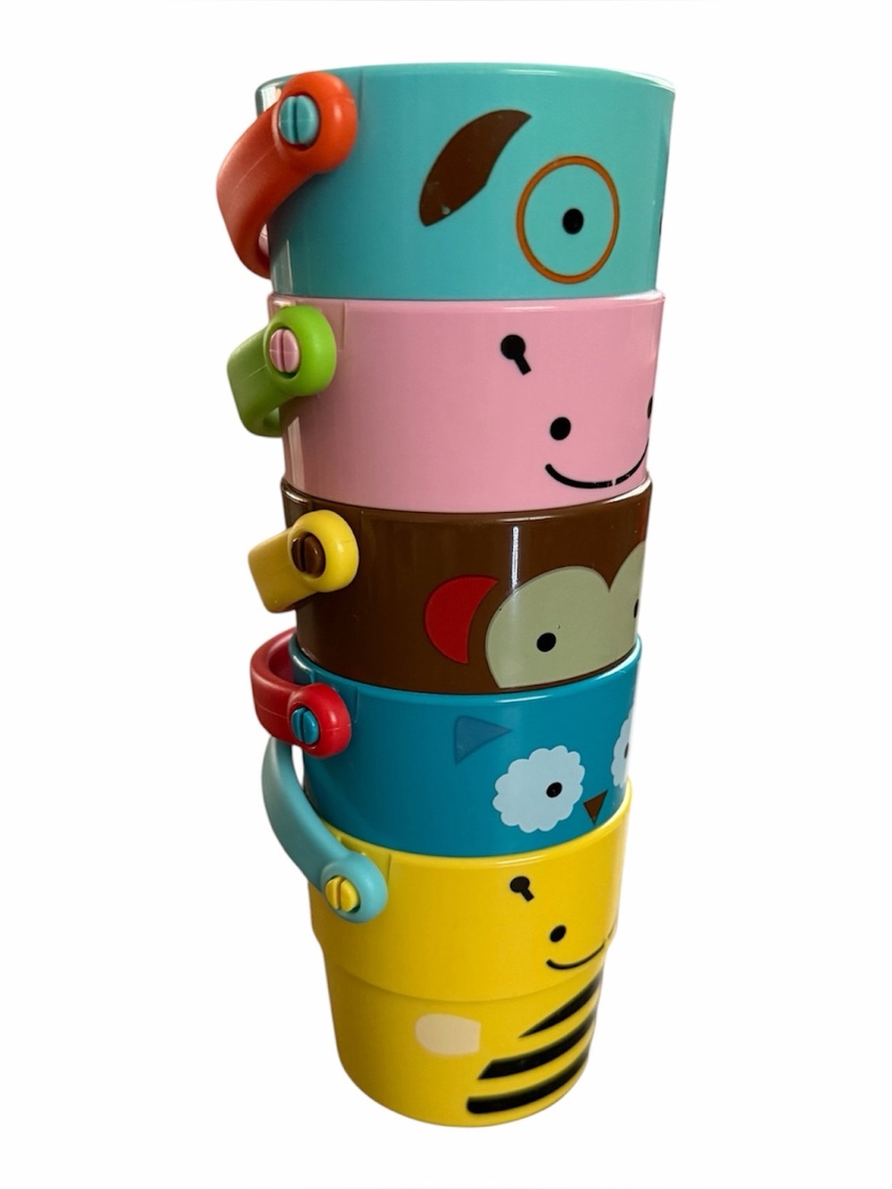 Skip Hop Zoo Stack & Pour Buckets Set Water Sprinkle Effects Bath Toy 9 Months +